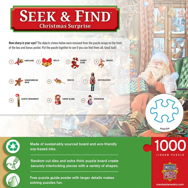 Seek & Find - Christmas Surprise 1000 Piece Jigsaw Puzzle - - US 4241