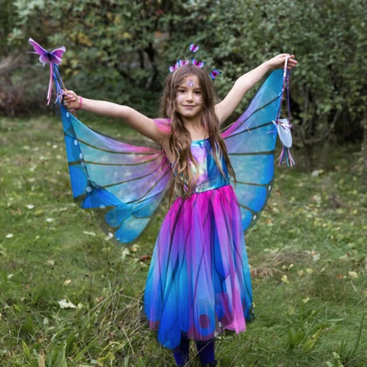 Butterfly Twirl Dress & Wings Blue/Purple - Size 3-4 - US 5870