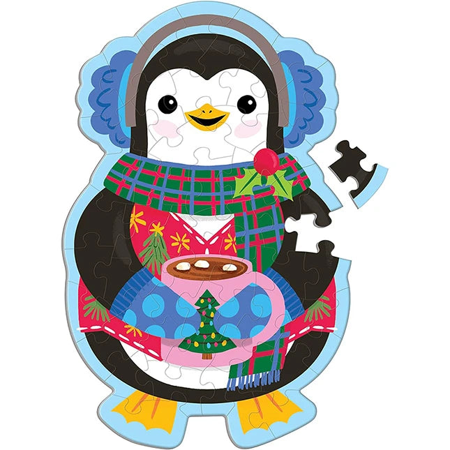 Hot Cocoa Penguin 48 Piece Scratch & Sniff Shaped Mini Puzzle - US 8809