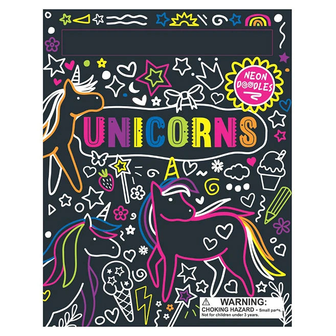 Neon Doodles Book - Unicorns - Best Arts & Crafts for Ages 3 to 8 - US 3345