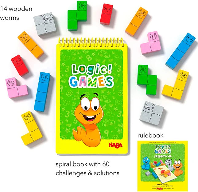 Logic! Games - Happy Worms - Best Brainteasers for Ages 5 to 9 - US 6016