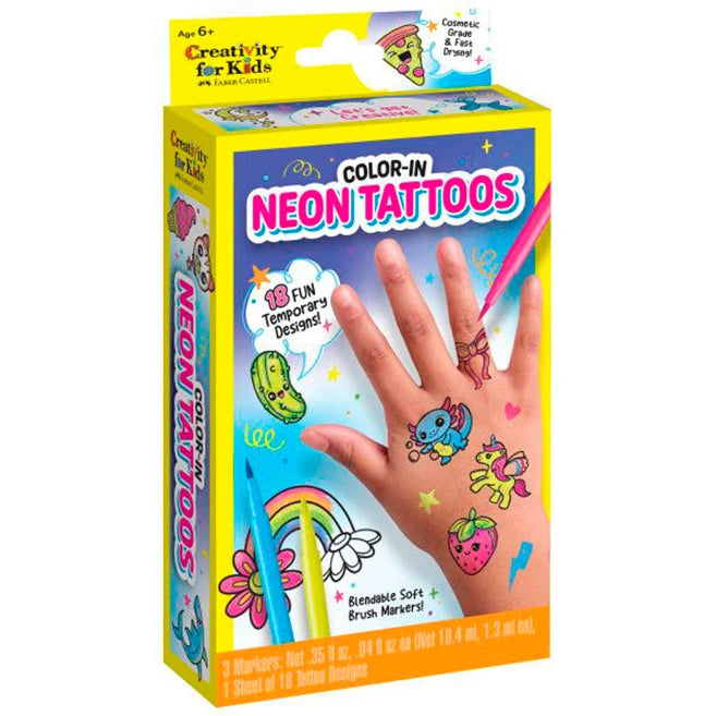 Color In Neon Tattoos - Best Arts & Crafts for Ages 6 to 11 - US 8876