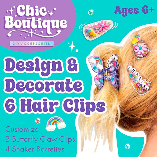 Chic Boutique DIY Hair Clips - Best Arts & Crafts for Ages 6 to 11 - US 0850