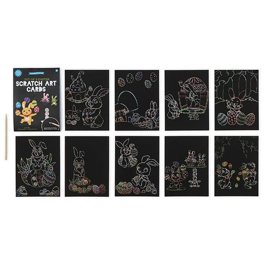 Set of 9 Easter Scratch Art Cards - Best Arts & Crafts for Ages 5 to 9 - US 2161