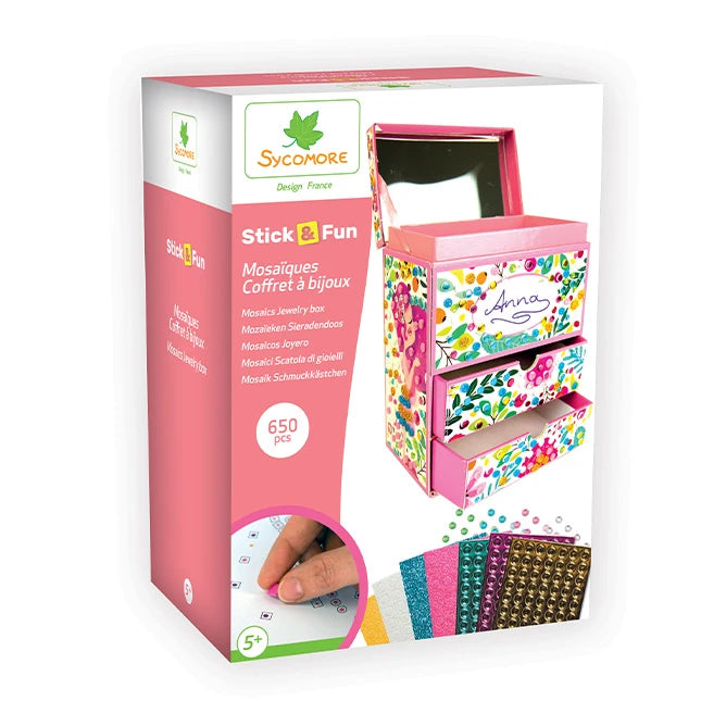 Sycomore StickN Fun - 3D Mosaics Jewelry Box - Best for Ages 5 to 9 - US 2306