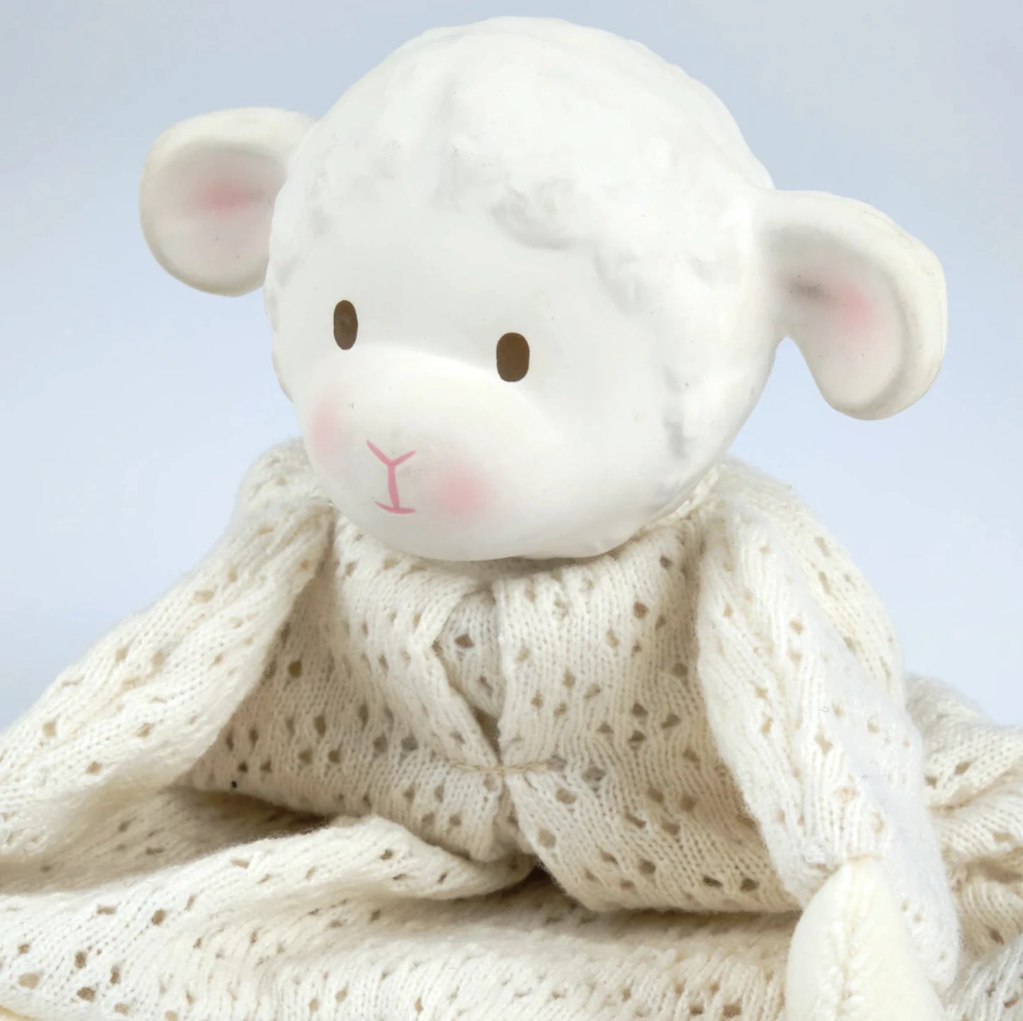 Bahbah the Lamb Baby Lovey with Natural Rubber Teether Head - - US 4320