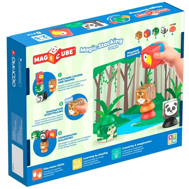 Geomag Magicube Blocks Stacking Jungle - 8 pcs - Best for Ages 2 to 5 - US 2531