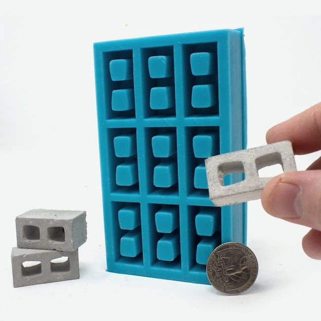 Mini Materials - 1:12 Scale Cinder Block Mold - Best for Ages 8 to 12 - US 2961