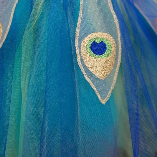 Pretty Peacock Dress &amp; Headband - Size 5-6 - Best for Ages 5 to 6 - US 8518