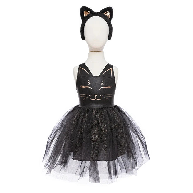 Black Cat Dress &amp; Headpiece - Size 5-6 - Best for Ages 5 to 6 - US 4206