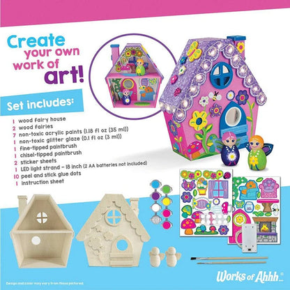 Works of Ahhh Paint Your Own Light-Up Fairy House - US 8584