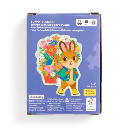 Bunny Bouquet 48 Piece Scratch &amp; Sniff Shaped Mini Puzzle - US 6731