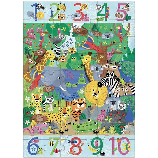 1 to 10 Jungle Giant Floor Build-and-Seek Puzzle - US 0034