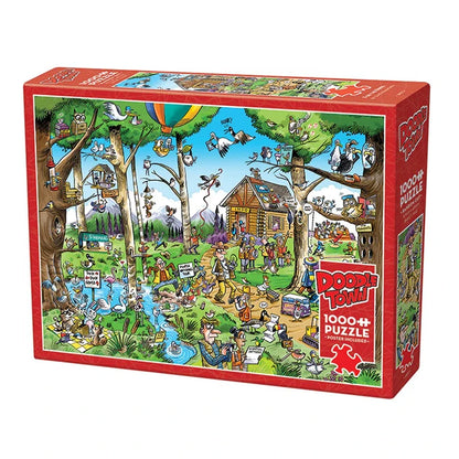 DoodleTown Birdwatchers Paradise 1000 pc Puzzle - - Fat Brain Toys - US 2210