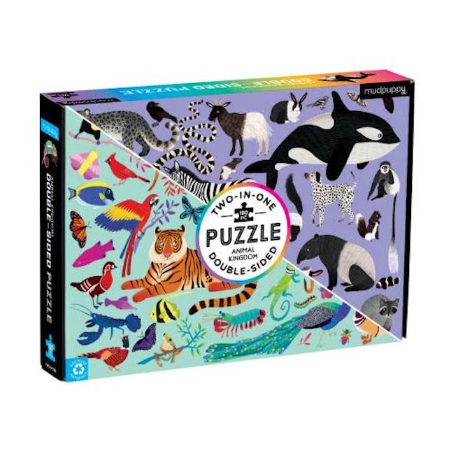 Animal Kingdom 100 Piece Double-Sided Puzzle - Best for Ages 5 to 7 - US 3164
