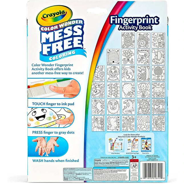 Crayola Color Wonder Fingerprint Activity Book - Best for Ages 3 to 6 - US 9247