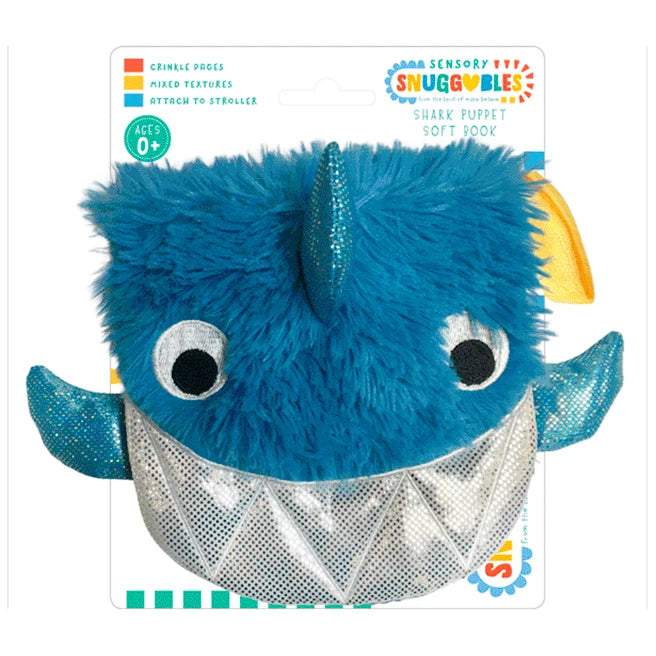 Sensory Snuggables Shark Puppet Soft Book - - Fat Brain Toys - US 7938