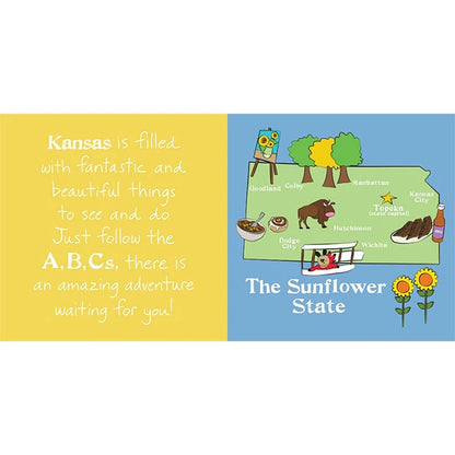 ABCs of Kansas Book - Best Baby Toys &amp; Gifts for Ages 0 to 5 - US 1167