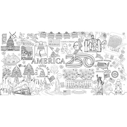 Creative Coloring Tablecloth Kit - AMERICA250 - Best for Ages 2 to 8 - US 8391