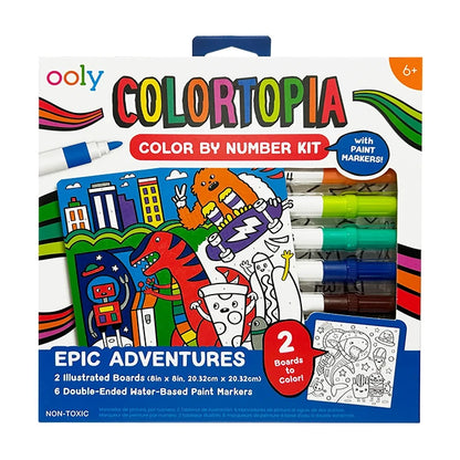 Colortopia Color By Number Kit - Epic Adventures - - Fat Brain Toys - US 9280