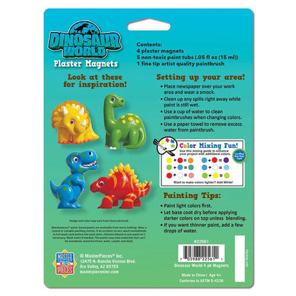 Dinosaur World Plaster Magnets 4 Pack - Best for Ages 4 to 10 - US 0735