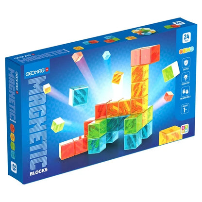 Geomag Magnetic Blocks Gems - 24 pcs - Best for Ages 1 to 5 - US 5471
