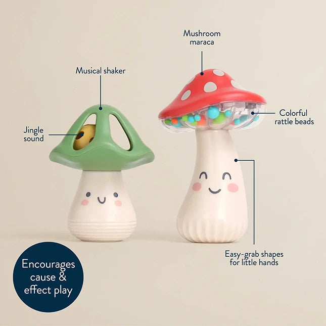 Itzy Mini Maracas - Mushroom - Best Baby Toys &amp; Gifts for Ages 0 to 4 - US 3320
