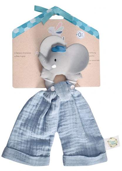 Teething Comforter with Organic Rubber Teether - Alvin the Elephant - - US 9714
